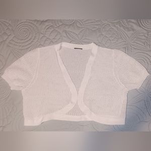 Open front crop bolero shrug sweater